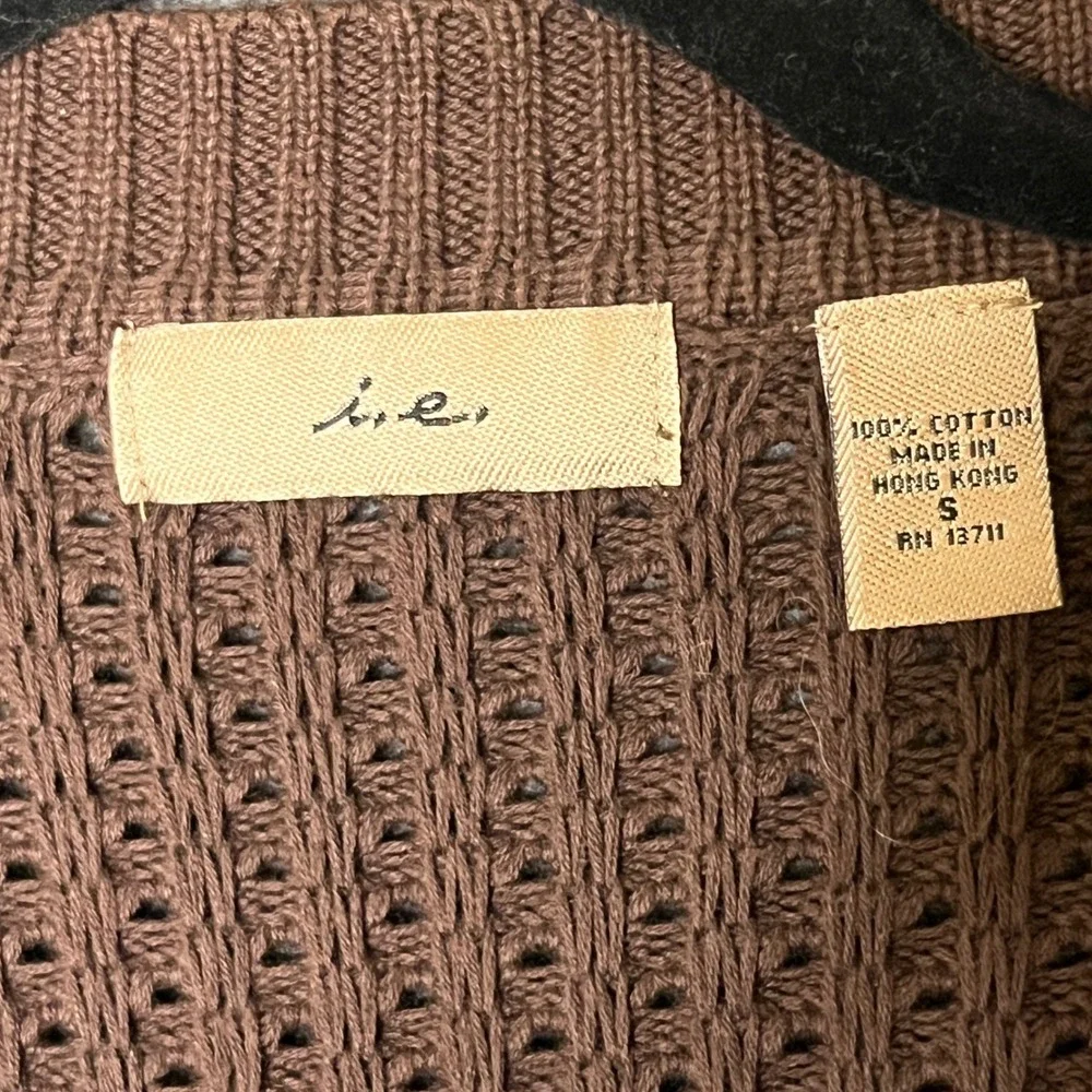 Vtg Y2K Brown Cropped Bolero Shrug‎ Cardigan Sweater S 90s Forest Fairy Grunge